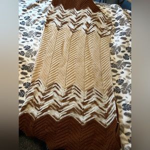 Vintage crocheted twin size blanket